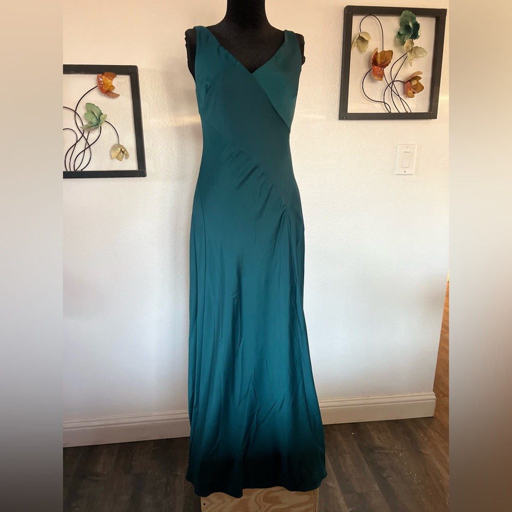 Ralph Lauren Green Satin Dress Size 6